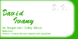 david ivany business card